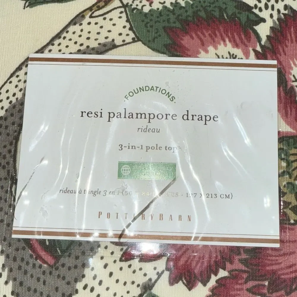 Pottery Barn Resi Palampore Linen/Cotton Curtain Panel 50 x 84